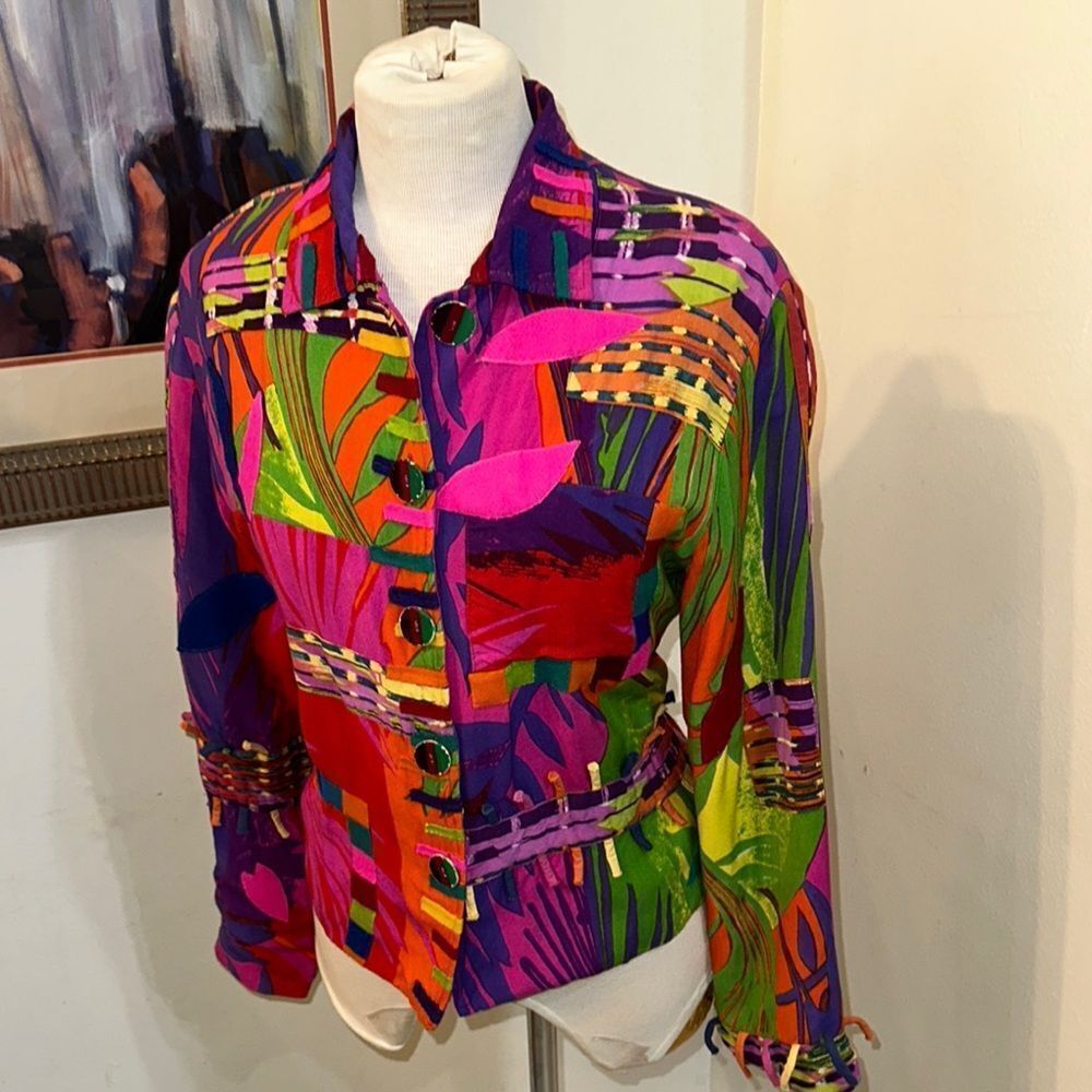 Patchington Vibrant Multicolor Button-Up Jacket S… - image 2